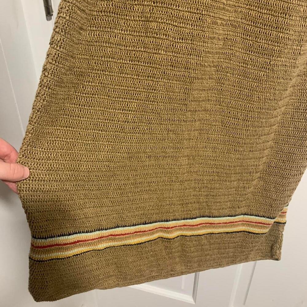 Ralph Lauren Exclusively Hand Knit Dress 100% Linen Brown and Red Size Medium - Picture 3 of 6